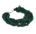 Seed and Glass Beads Green Bracelet "Delicate Strength" -Fair Trade Gifts