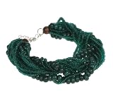 Seed and Glass Beads Green Bracelet 