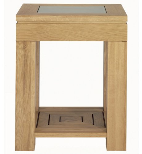 Oak & Glass Side Table