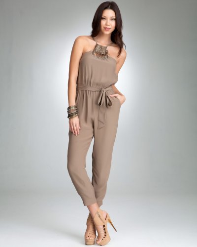 bebe Lisbeth Bazaar Embellished Jumpsuit bebe Lisbeth Bazaar Embellished Jumpsuit