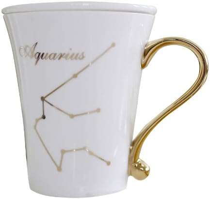 Aquarius horoscope mug set with matching saucer (Lid) 300ml