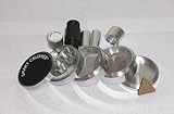 NEW Sharp Design 5 Piece 2 1/2" SMART CRUSHER ALUMINUM Spice Tobacco Herb Grinder + CNC Pollen Press Combo FREE POLLEN SCRAPPER