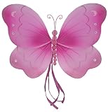 Hanging Nylon Butterfly Decorations - nursery bedroom wedding party shower room wall dcor - 11 Pink Brianna