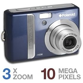 Polaroid I1036 Digital Camera - 10 Megapixel, 3x Optical, 4x Digital Zoom, 16MB Internal, 2.7