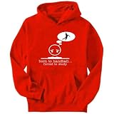 Born To Handball ... Forced To Study ! Sports Mens Hoodie (Red, Sizes X-Small - XXX-Large)