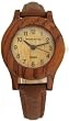 Tense Womens Round SandalWood w/ Leather Band Watch L8003S