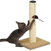 Meow Town Sisal Scratch N Stow Scratching Cat Post Natural