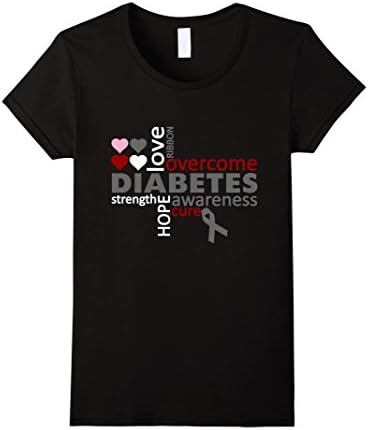 Women's Diabetes Awareness T-Shirt Large Black
