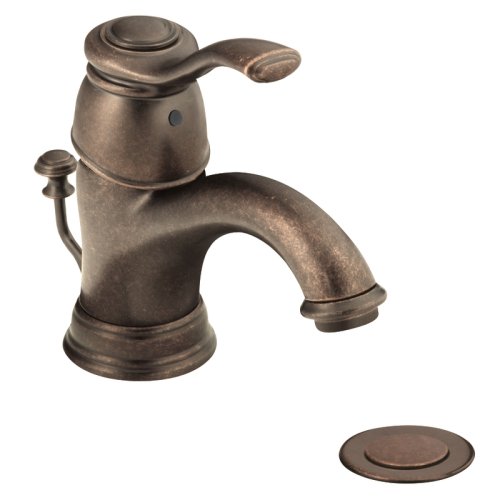 Moen 6102ORB Kingsley Single Handle Lavatory Faucet with Drain Assembly, Oil Rubbed Bronze