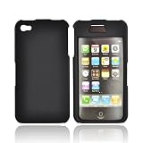 For Apple iPhone 4 Rubberized Hard Case Cover BLACK