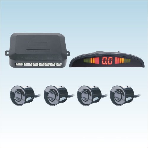 Black Four Sensors System 12v LED Display Indicator 4 Parking Sensor Car Reverse Radar Kit4