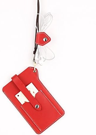 MAVENS12 iPhone / Hand Crafted Italian Buttero Leather Cell Phone Holder with Leather Neck strap (Red)