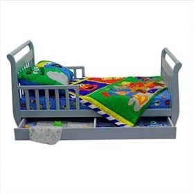 Dream On Me Sleigh Toddler Bed with Trundle in Blue