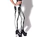 Female Stretchy Mid Waist Rock X-ray Skeleton Printed Leggings Pencil Pants Slacks White