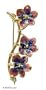 Natural orchid gold-plated brooch, 'Shy Sisters' 3" W 1" L