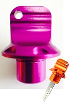 【クリックで詳細表示】キーをイメチェン カスタム 用 アルミ グリップ キーホルダー パープル： スポーツ＆アウトドア