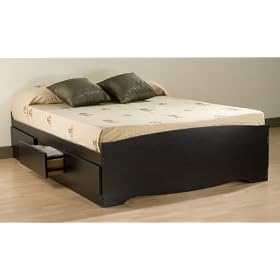 Prepac Sonoma Black Queen Platform Storage Bed (6-drawers)