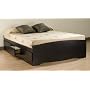 Prepac Sonoma Black Queen Platform Storage Bed (6-drawers)