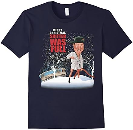 Men's Gift Merry Christmas Shitter Was Full T Shirt 3XL Navy