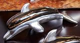 Coconut Twig Inlaid Dolphin Figurine