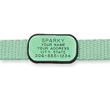 Collar Tag - Rectangle Shape Pet ID Tag. Our custom engraved dog & cat pet tags are stylish and silent and attach flat to any collar.
