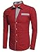 COOFANDY Men's Fashion Print Dress Shirt Casual Cotton Button Down Shirts (XL, RED1)