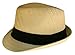 Fedora Hat - Natural Color Straw with Black Band, Natural, One Size