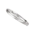 14K White Gold Engraved Bangle Bracelet - 8 inches