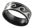 Stainless Steel Greek Style Polished Black Band