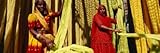Portrait of Two Mature Women Working in a Textile Industry, Rajasthan, India Premium Photographic Poster Print by Panoramic Images , 20x60