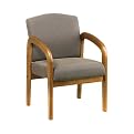Office Star Guest Chair - Taupe/ Medium Oak