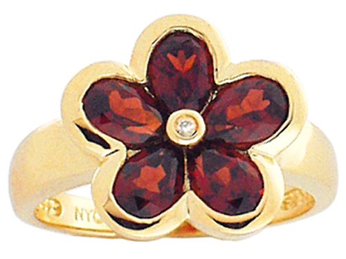 2.76 cttw Tommaso Design(tm) Genuine Garnet Ring in 14 kt Yellow Gold Size 7