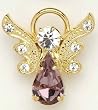 Pack of 8 Gold Plated June Birthstone Angel Pins with Pave Wings