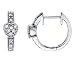 Diamond Hoop Heart Earrings 1/10 Carat (ctw) in White Gold