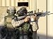 An Infantry Scout Aims His Weapon at Role-Playing Insurgents During a Cordon-And-Knock Operation Photographic Poster Print by Stocktrek Images, 12x9
