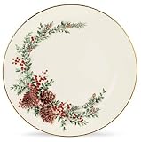 Lenox Wiliamsburg Boxwood & Pine Gold Banded Ivory China Dinner Plate