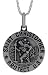 Jewelry : Sterling Silver St. Christopher Medal Antiqued Finish 11/16" (18mm) Round.