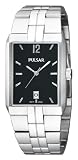 Pulsar Men's PXDB49 Stainless Steel Case and Bracelet Black Dial Watch