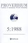 Proverbium: Yearbook of International Proverb Scholarship (No. 5, 1988)