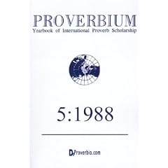 Proverbium: Yearbook of International Proverb Scholarship (No. 5, 1988)