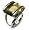 Sterling Silver Caribbean Amber Rectangular Ring, Size 5