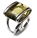 Sterling Silver Caribbean Amber Rectangular Ring