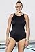 Aquabelle Women's Plus Size Chlorine Resistant! Aquabelle Black High Neck Swimsuit