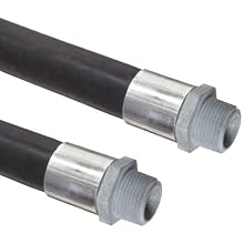 Goodyear EP Pacer Black Rubber Gasoline Dispensing Hose Assembly, NPT Male Couplings, 50 PSI Maximum Pressure