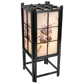 for Him - 18 Samurai Art Japanese Wood and Paper Shoji Lantern Lamp - Black by ORIENTAL FURNITURE