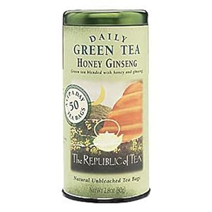 The Republic of Tea Honey Ginseng Green Tea 50-Count