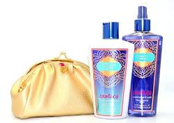 Victoria's Secret Exotics Seductive Amber Gift Set Includes Fragrance Mist, Body Lotion and Gold Purse
