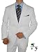 Bianco Brioni Italian Cotton Stretch Mens Suit Modern 2 Button Jacket Ticket Pocket Hand Pick Stitching 2pc with Flat Front Pants Hand Tailored Suit Snow White (44 Regular)