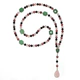 Mala for Love and Passion: Garnet, Rose Quartz, Rhodonite, and Green Aventurine Prayer Beads