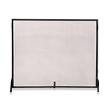 Single Panel Black Wrought Iron Sparkguard - Large